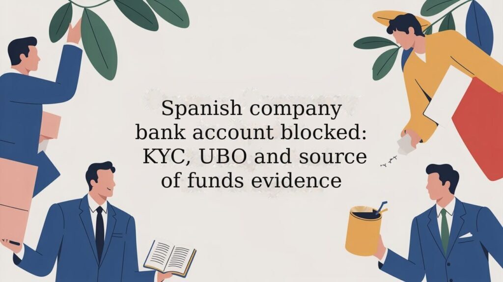 Spanish company bank account blocked: KYC, UBO and source of funds evidence