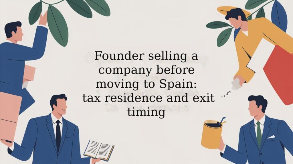Founder selling a company before moving to Spain: tax residence and exit timing