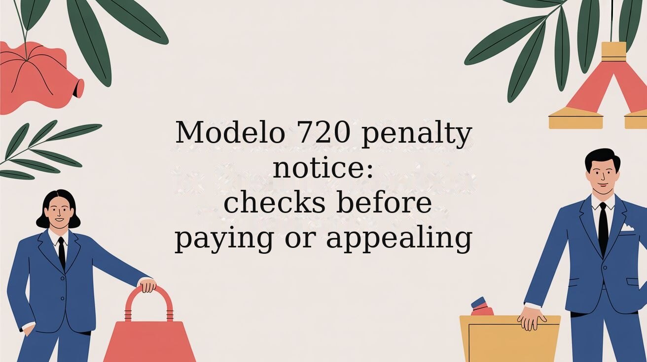 Modelo 720 penalty notice: checks before paying or appealing header image
