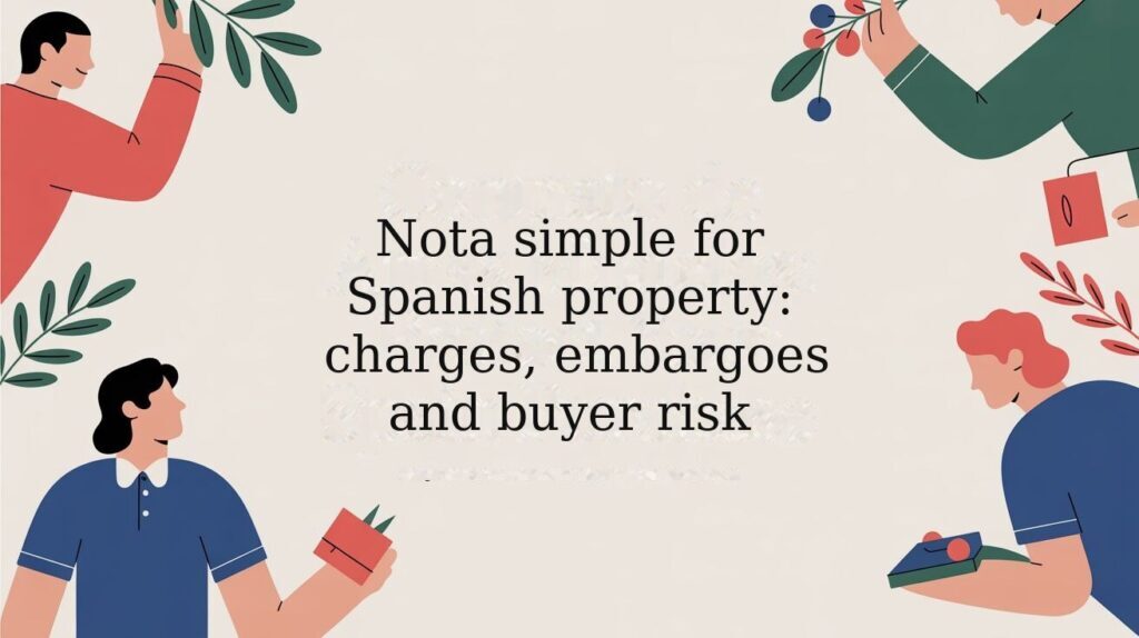 Nota simple for Spanish property: charges, embargoes and buyer risk