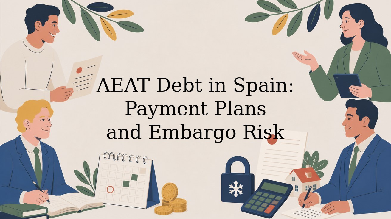 AEAT debt in Spain: payment plans, surcharges and embargo risk