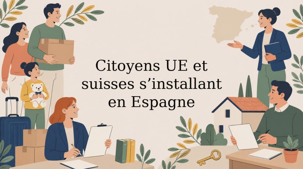 En-tête illustré : Citoyens UE et suisses s’installant en Espagne