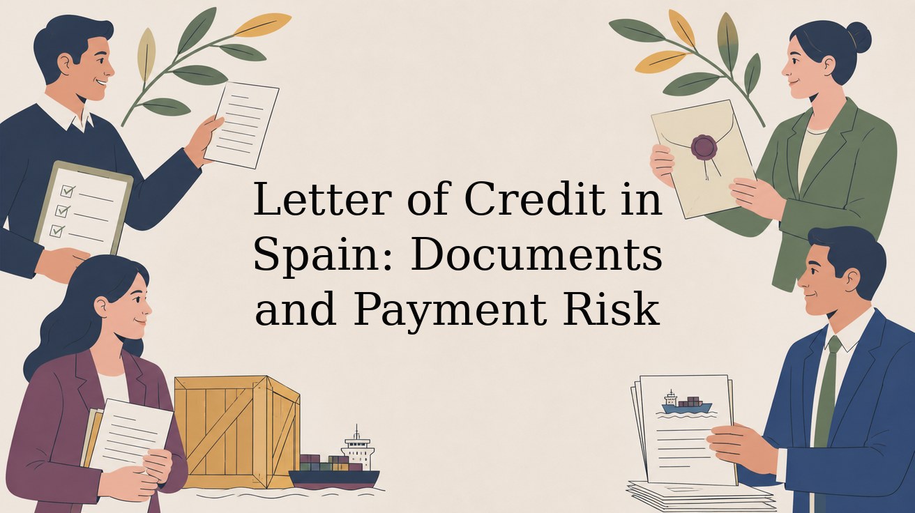 Illustrated header: Letter of Credit in Spain: Documents and Payment Risk