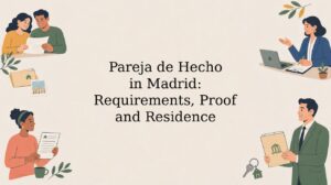 Illustrated header: Pareja de Hecho in Madrid: Requirements, Proof and Residence