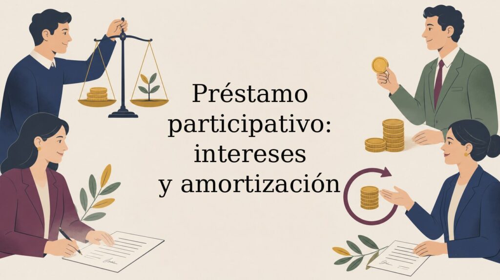 Cabecera ilustrada: Préstamo participativo: intereses y amortización