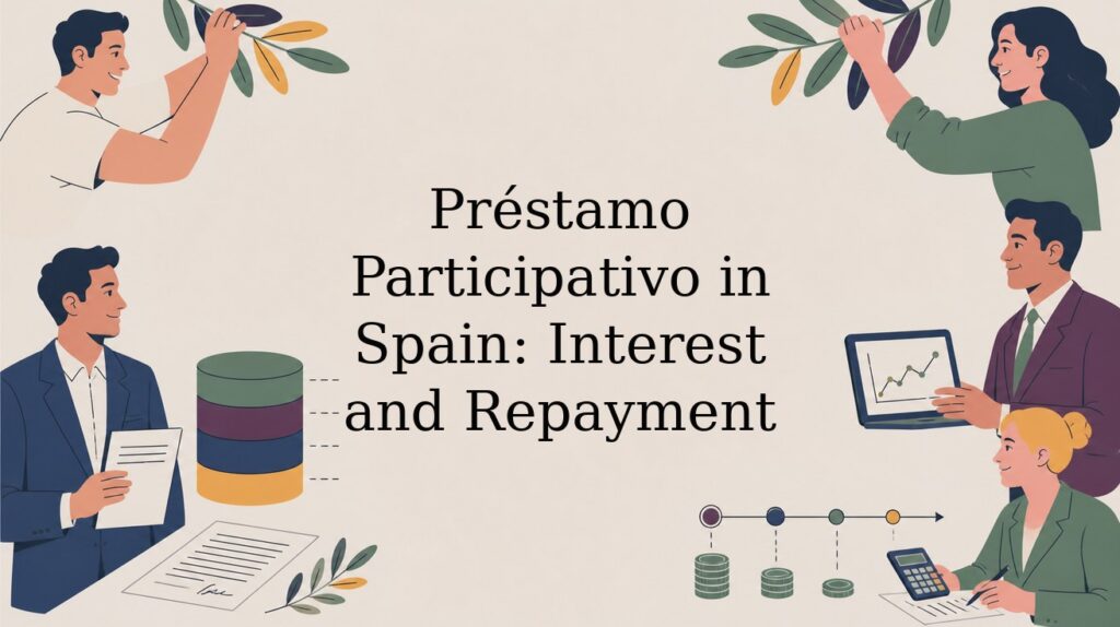 Illustrated header: Préstamo Participativo in Spain: Interest and Repayment